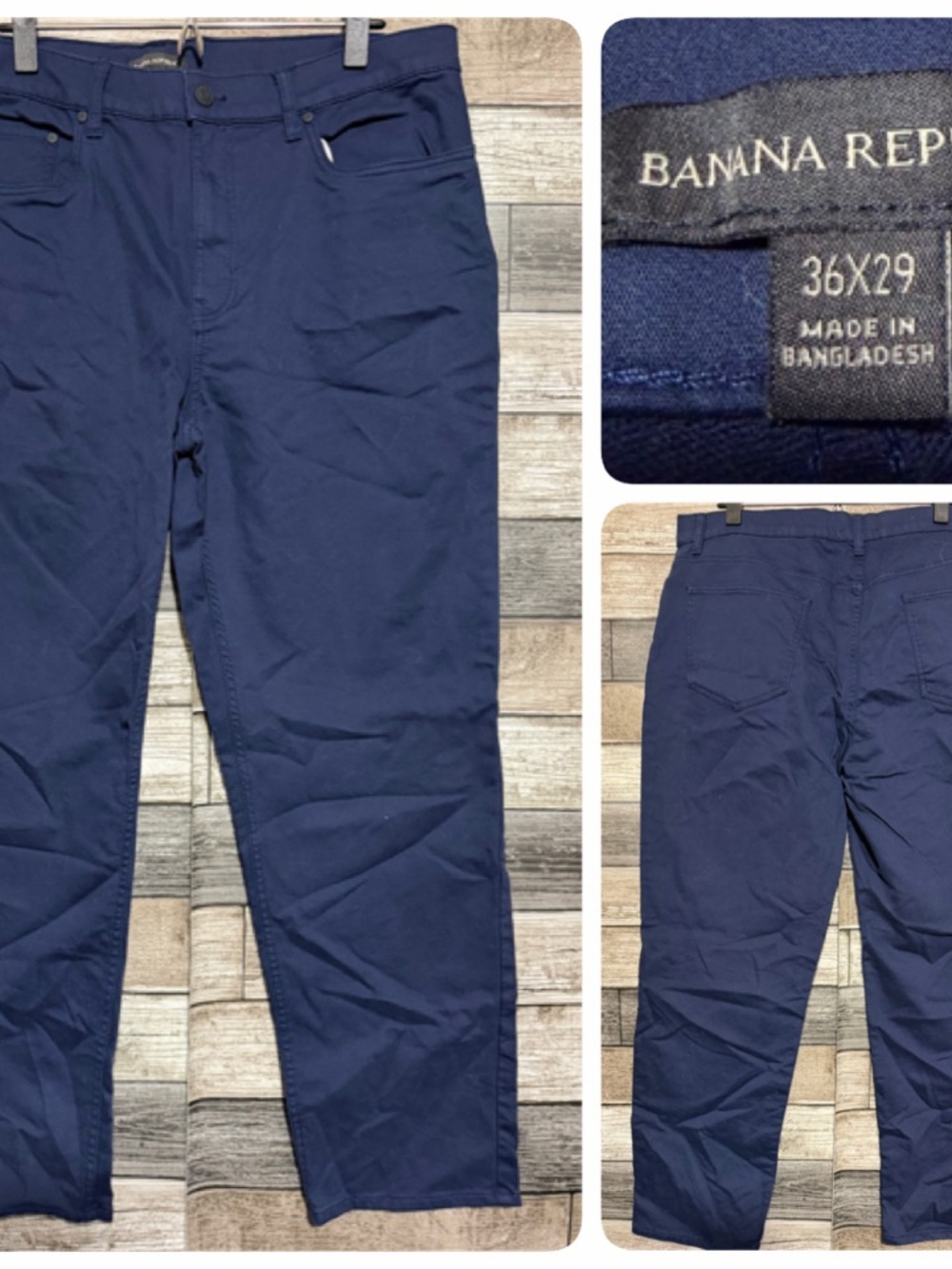 Banana Republic Chino Pants Men’s 36x29 Navy Blue Stretch Traveler